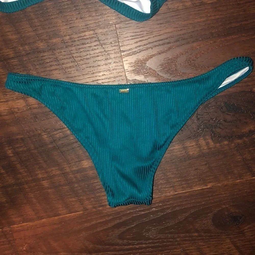 New Victoria’s Secret Pink Ribbed Bikini Teal - Picture 4 of 4